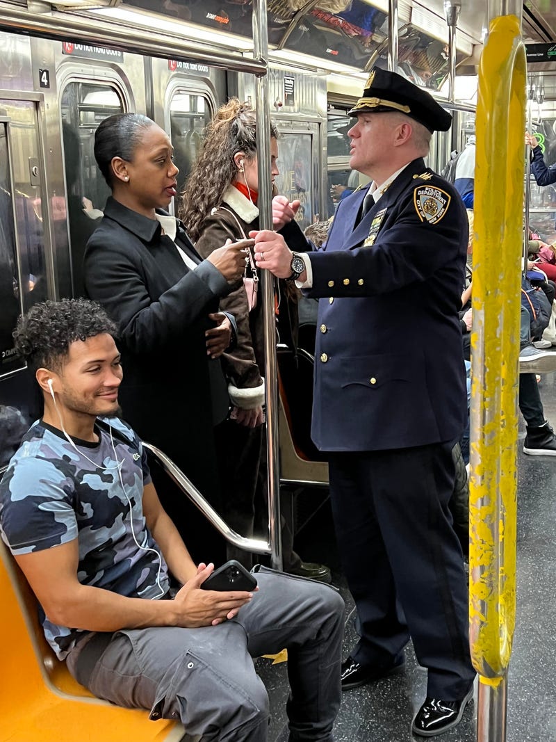 Riding the train to Grand Central Station on Tuesday, Commissioner Sewell said she's heard from New Yorkers who want more NYPD officers on trains