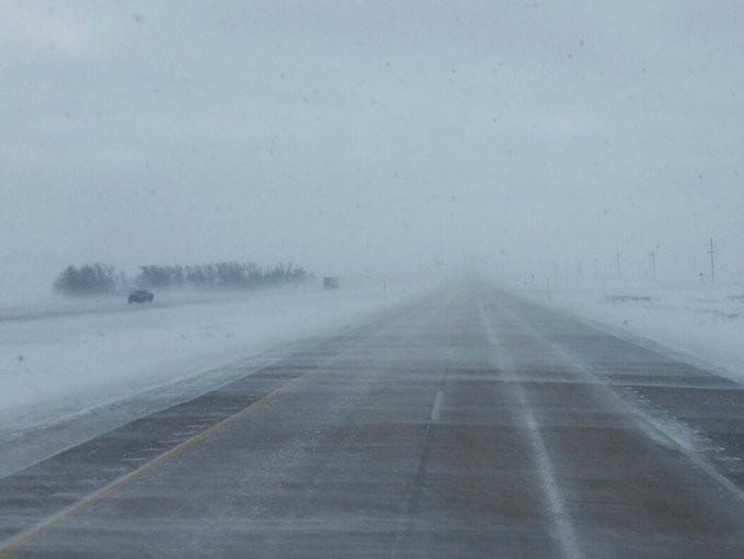 Indiana road whiteout