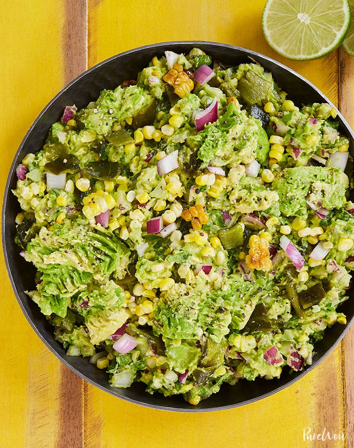 Guacamole with corn and poblano