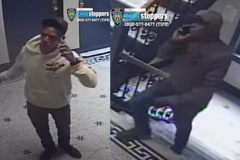 Two men are wanted for conning their way into a Bronx man's apartment and robbing him at knifepoint of over $30,000.