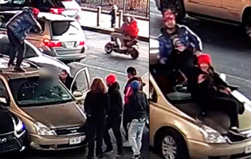 Video shows the group surrounding a minivan driver in the March 30 attack in the Bronx