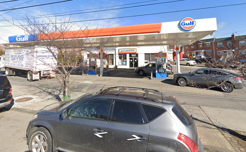 Gulf gas station was the site of the first robbery in a string of crimes in the Bronx last month.