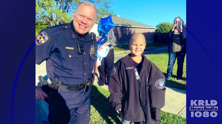 Rockwall police honor young boy who beat cancer