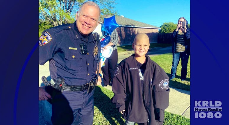 Rockwall police honor young boy who beat cancer