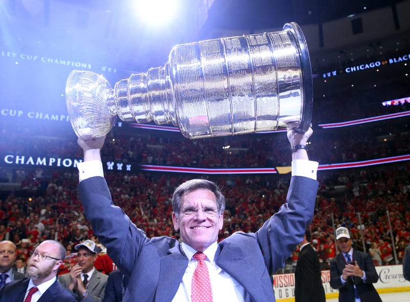 Rocky Wirtz hoisting STanley Cup
