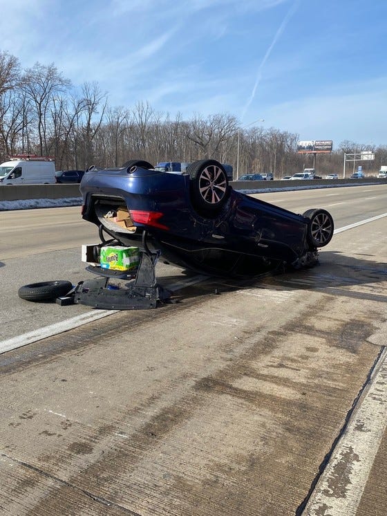 2017 Nissan Maxima rolls over following police pursuit in Northwest Indiana