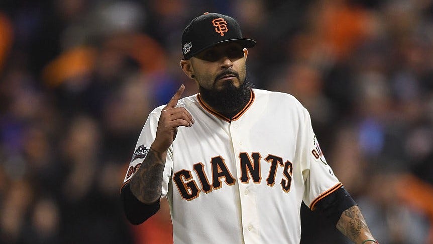 Sergio Romo gets pitch clock violation in ceremonial send-off
