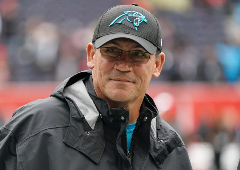 Oct 13, 2019; London, United Kingdom; Carolina Panthers head coach Ron Rivera before an NFL International Series game against the Tampa Bay Buccaneers at Tottenham Hotspur Stadium. Mandatory Credit: Kirby Lee-USA TODAY Sports