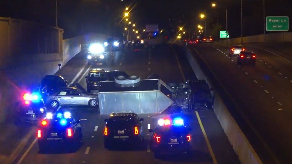 1 Injured in 5-vehicle crash on Dallas North Tollway