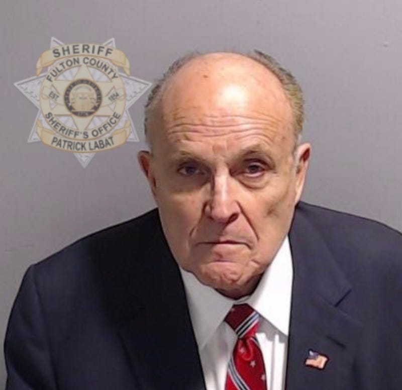 Rudy Giuliani's booking photo on Aug. 23, 2023.