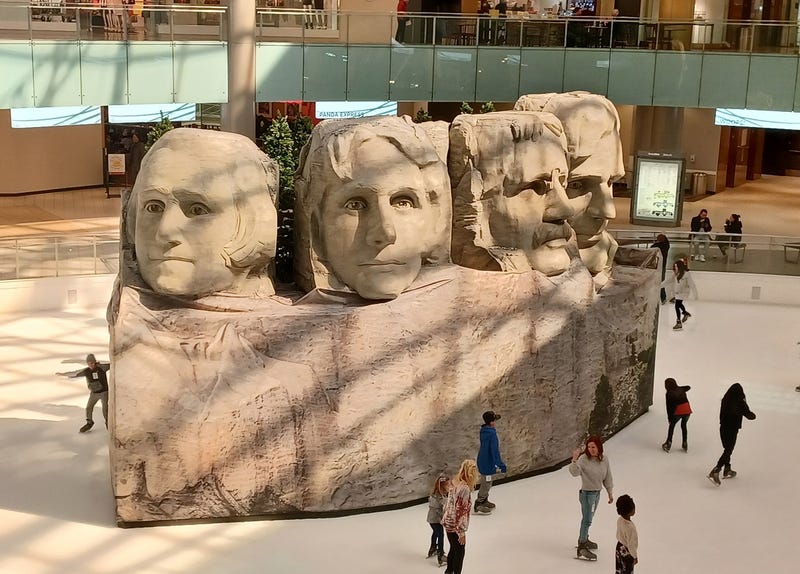 Mt. Rushmore appears at a Texas ice rink for Presidents’ Day