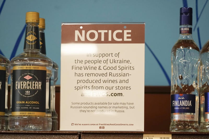 Area liquor outlets are pulling Russian products off the shelves following the invasion of Ukraine.