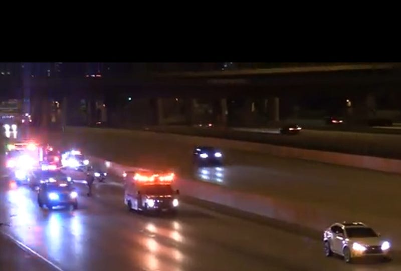 accident scene on Dan Ryan Expressway