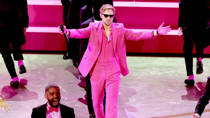 Ryan Gosling performing "I'm Just Ken" onstage during the 96th Annual Academy Awards