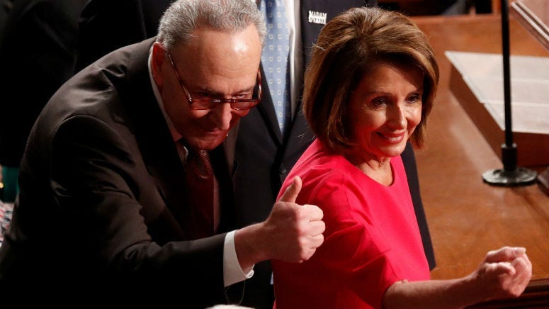 House Speaker Nancy Pelosi and Senate Minority Leader Chuck Schumer will give the Democrats' response Tuesday night following President Donald Trump's speech making the case for money for a border wall to be included in any plan to reopen the government