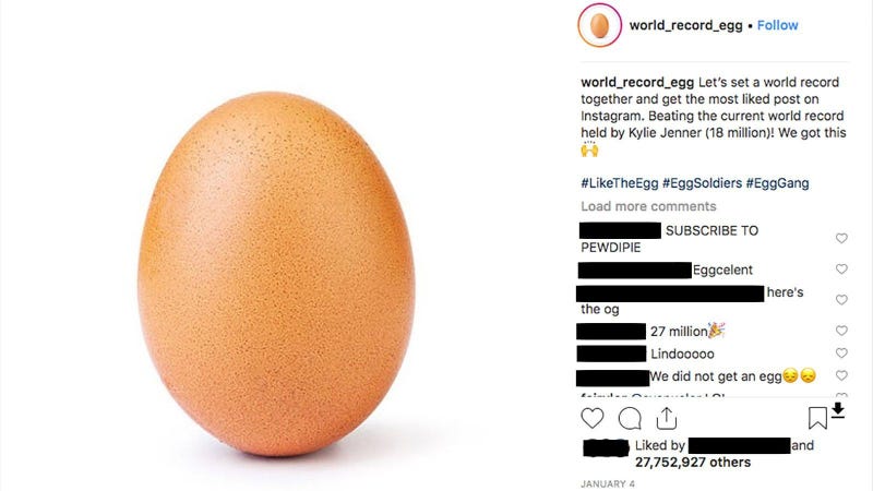 Egg dethrones Kylie Jenner