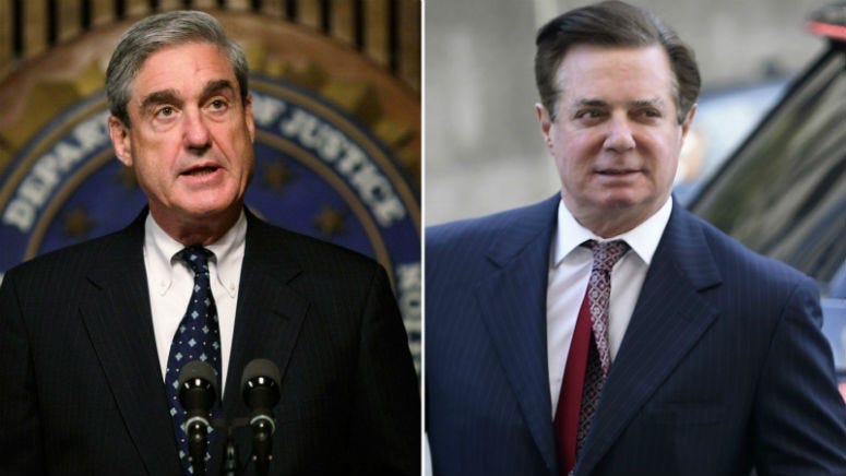 Robert Mueller (left) and Paul Manafort (right)
