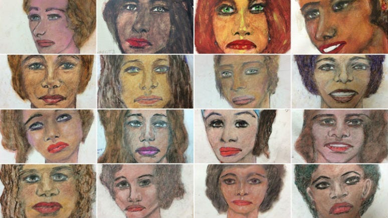 The FBI released 16 images on Tuesday, drawn from memory by Samuel Little, who told authorities they are just some of the more than 90 people he killed over three decades.