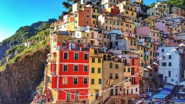 Cinque Terre is a series of colorful fishing villages on the Italian Riviera.