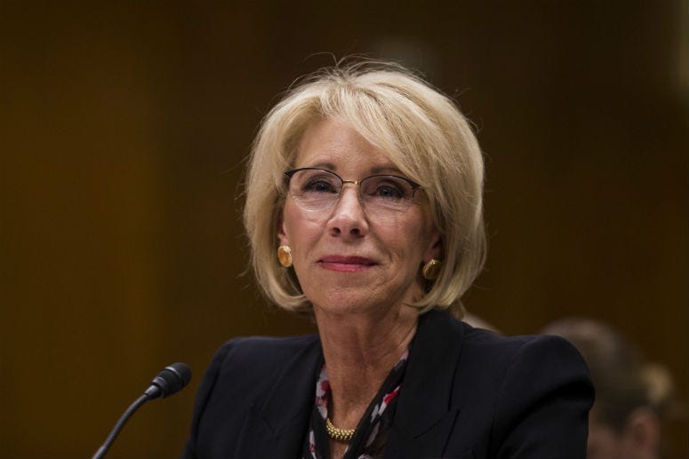 Secretary of Education Betsy DeVos told senators that she was not personally involved in the decision to propose eliminating funding for the Special Olympics, but continued to defend the cut included in her department's budget.