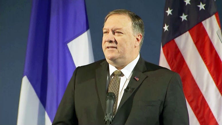 US Secretary of State Mike Pompeo blamed Iran for an attack on two tankers in the Gulf of Oman, saying the assessment was based on intelligence, but offered no evidence to support his claim.