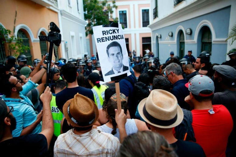 Protesters have marched in Old San Juan for days calling for the governor's resignation.