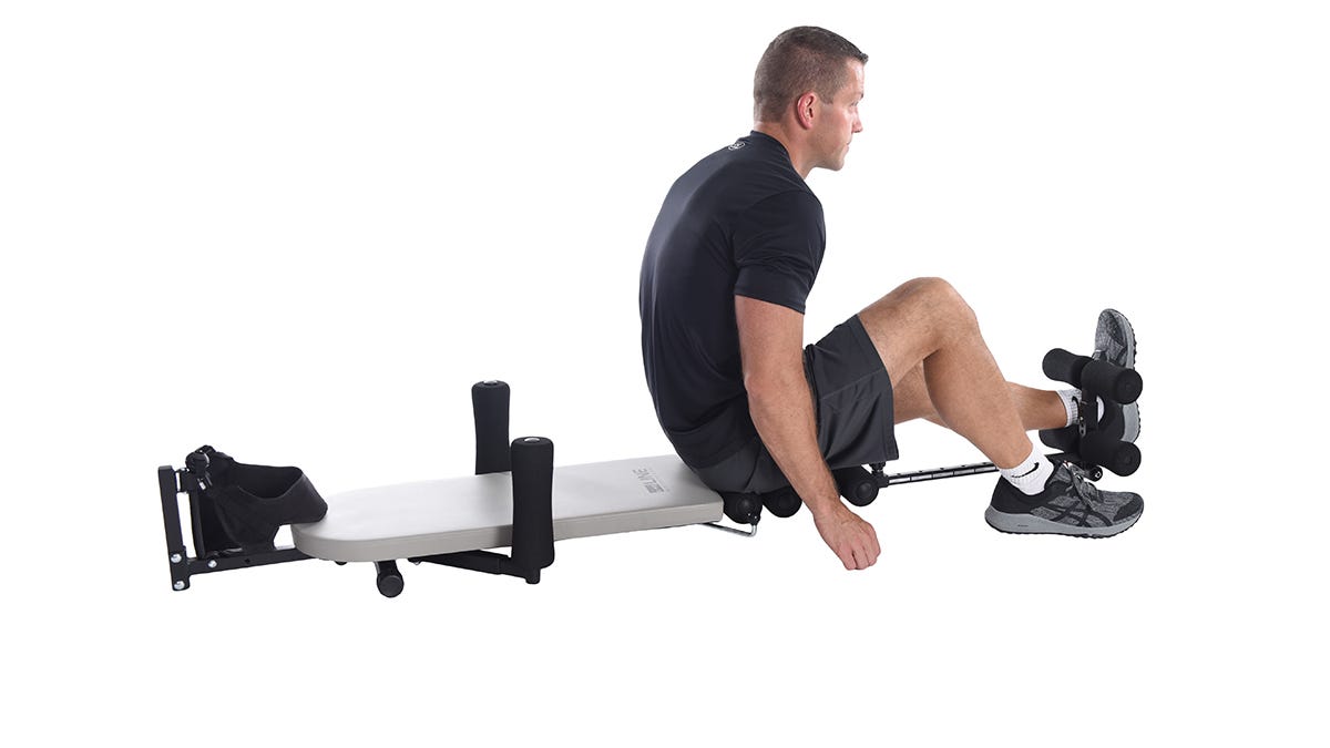 Build strength and flexibility with this innovative back-stretching bench