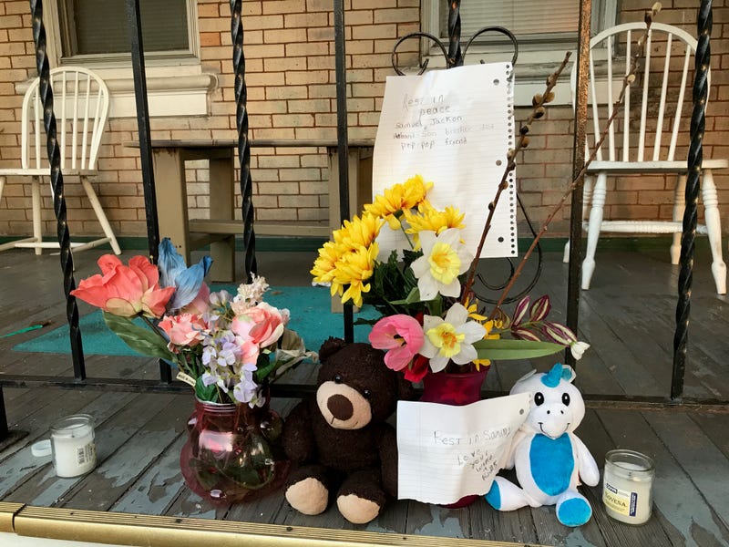 A makeshift memorial is set up for Samuel Jackson, a Vietnam War veteran who was  struck and killed in Norristown on Sunday evening.