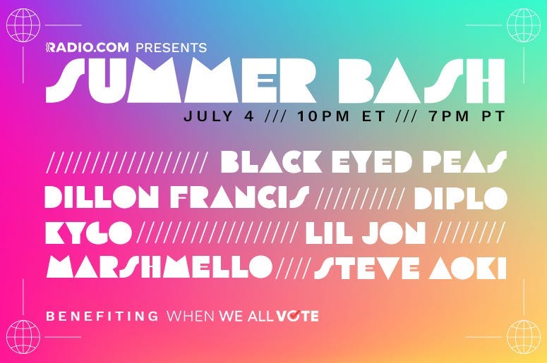 Summer Bash on 96.5 TDY with Marshmello, Dillon Francis, Diplo, Kygo, Lil Jon, Black Eyed Peas + Steve Aoki Tune in LIVE, this Saturday, July 4th, at 10 PM ET, Presented by RADIO.COM
