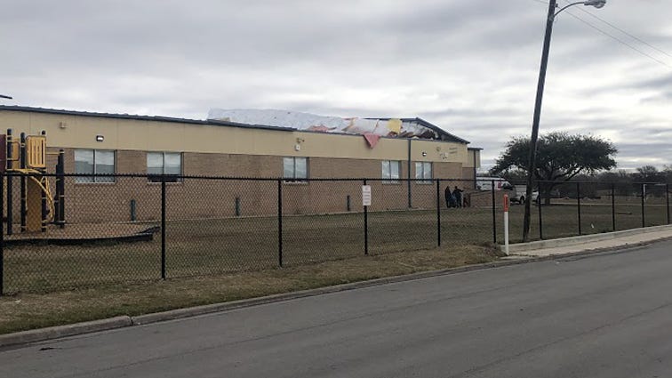 Strong winds damage elementary school in Watauga