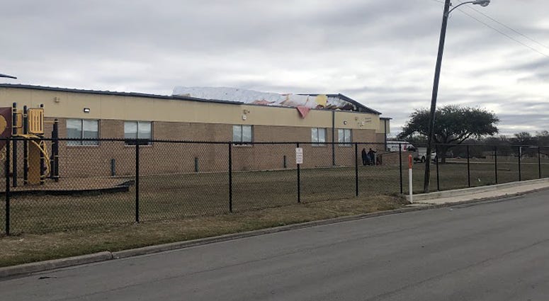 Strong winds damage elementary school in Watauga
