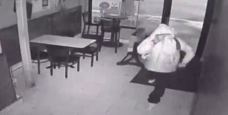 A burglar threw a dumbbell through the front door of City Bagels in downtown San Jose, where businesses owners say  that crime is a problem. 