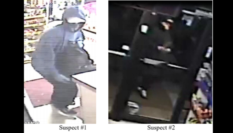 Surveillance photos of the two people thought to be involved in a Dec. 1 burglary of a convenience store in west suburban Naperville.