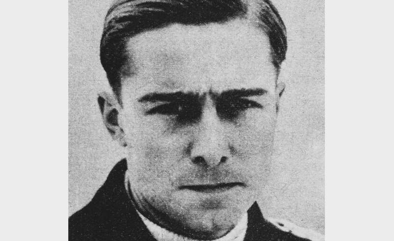 German field officer Joachim Peiper (1915 - 1976) of the Waffen-SS, circa 1940. He is wearing the Iron Cross awarded to him in 1940.
