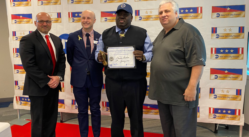 Bus driver Christer Beckford given MTA award