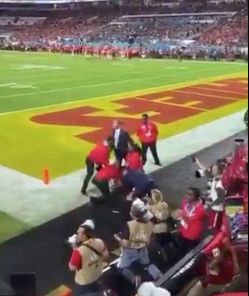 model at the superbowl