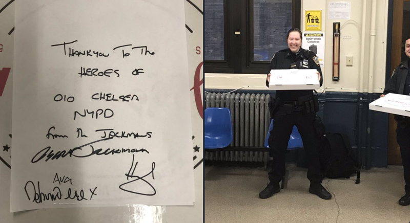 NYPD pizza Hugh Jackman
