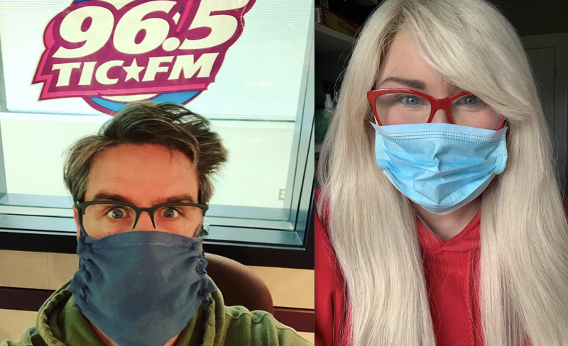 Christine and Salt wear their masks