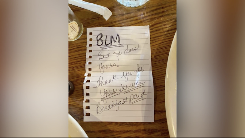 Black women leave note for officer