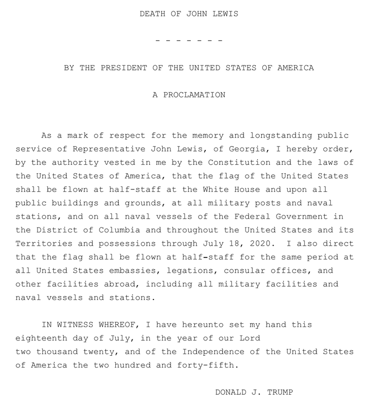 Trump Lewis proclamation