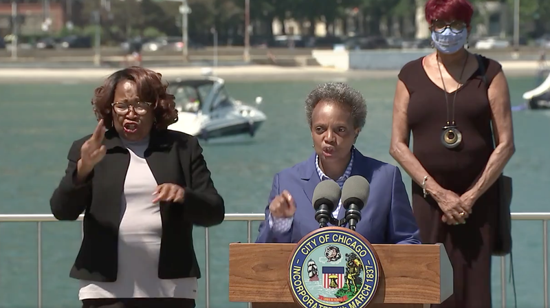 Mayor Lori Lightfoot joined Friday law enforcement, prosecutors and business and community leaders to announce “new measures to protect Chicago’s commercial corridors and neighborhoods.”