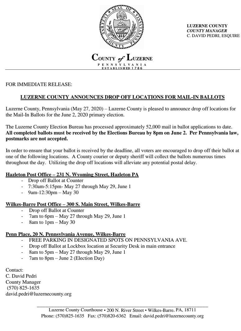 Luz. County news release