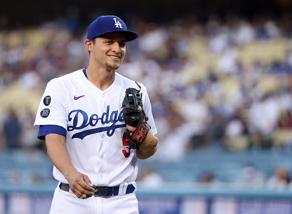 Corey Seager walks off the field. 