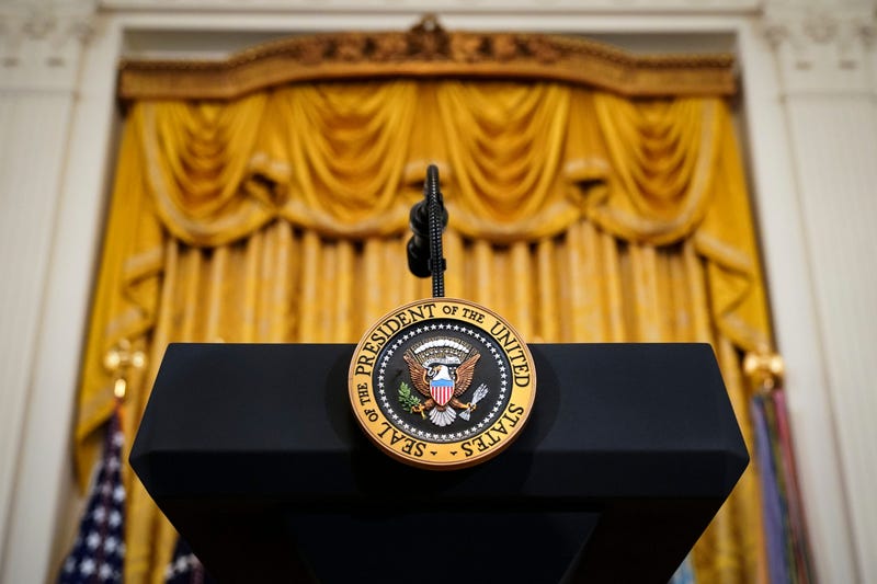 Podium with the Presidential seal