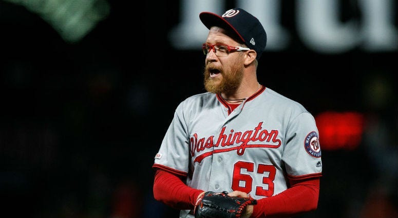 Nationals closer Sean Doolittle celebrates a win over the Giants.