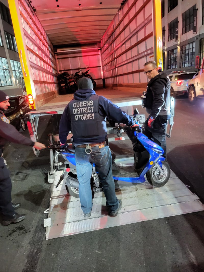 As part of a joint effort, NYPD officers and detectives from the Queens District Attorney's Office have seized 176 illegal scooters in one week.