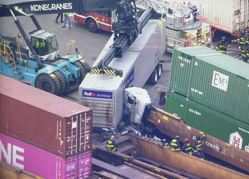 semi-freight train crash