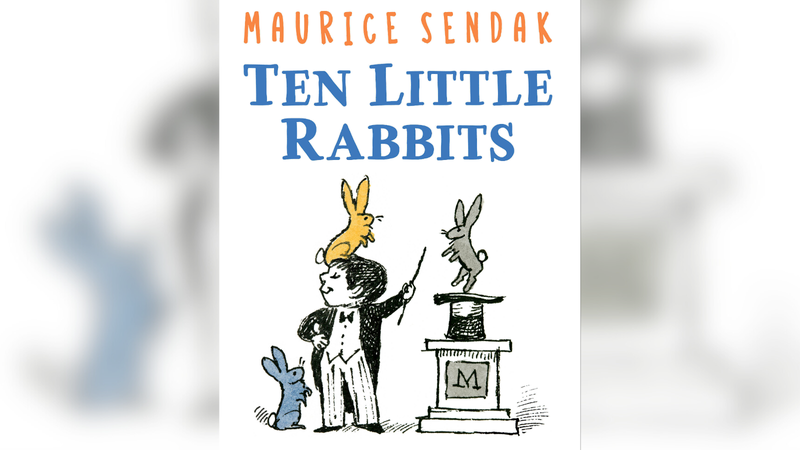 This image released by HarperCollins Children's Books shows cover art for a rare Maurice Sendak picture story, “Ten Little Rabbits."