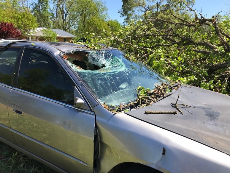 Seneca Car Damaged By Tornado