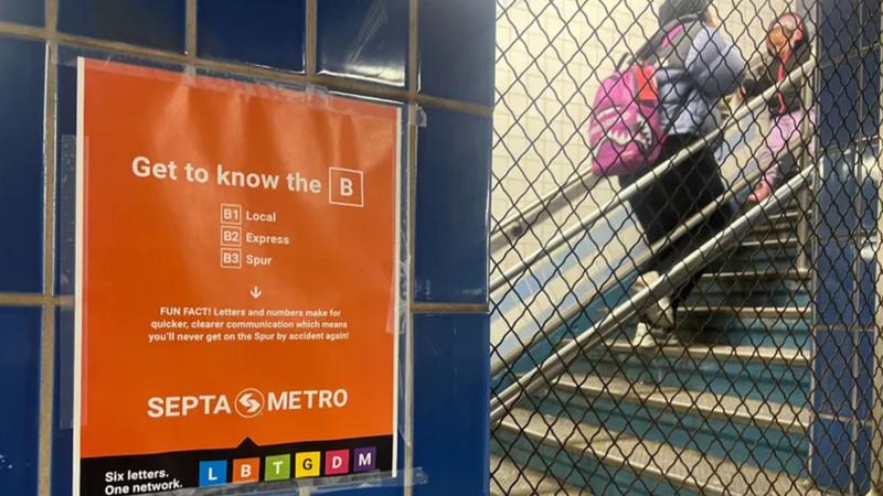 Orange Metro sign that reads, "Get to know the B"
